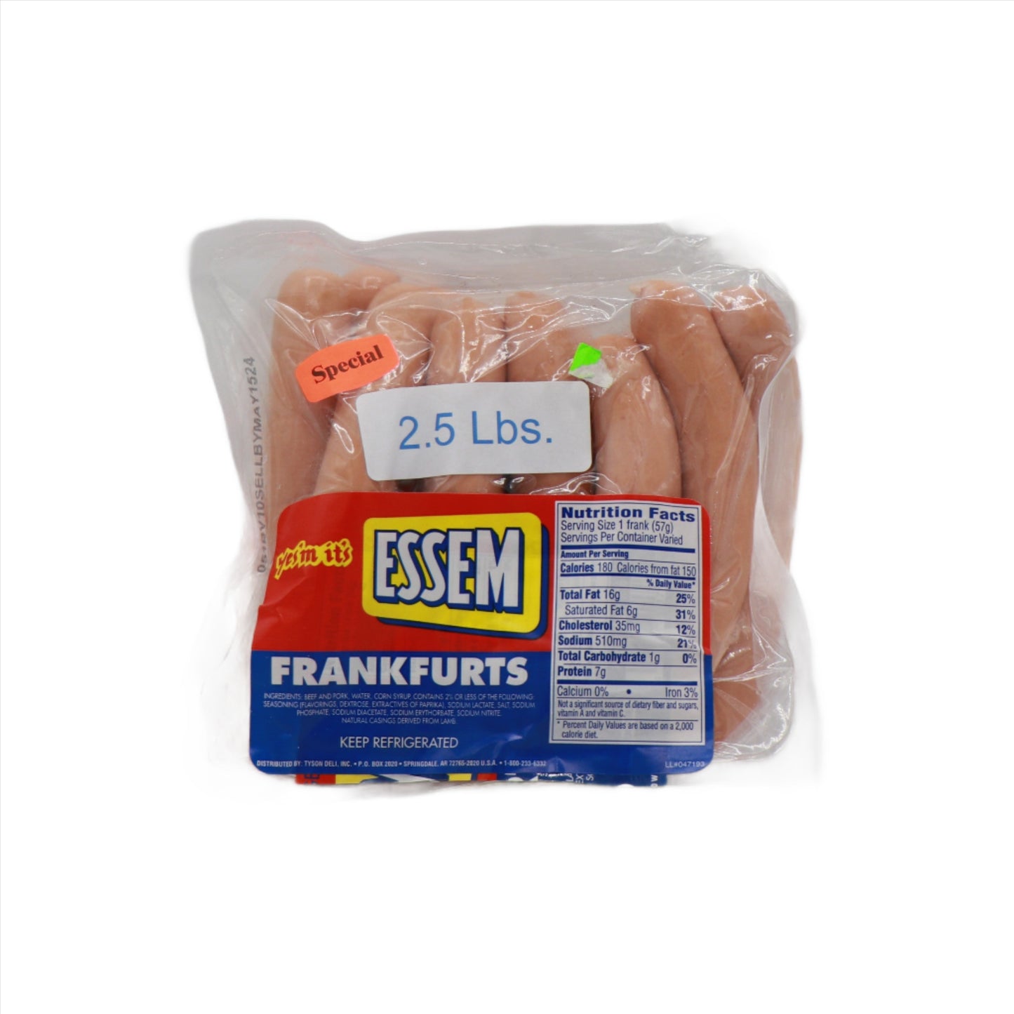 Essem Hot Dogs 2.5lbs