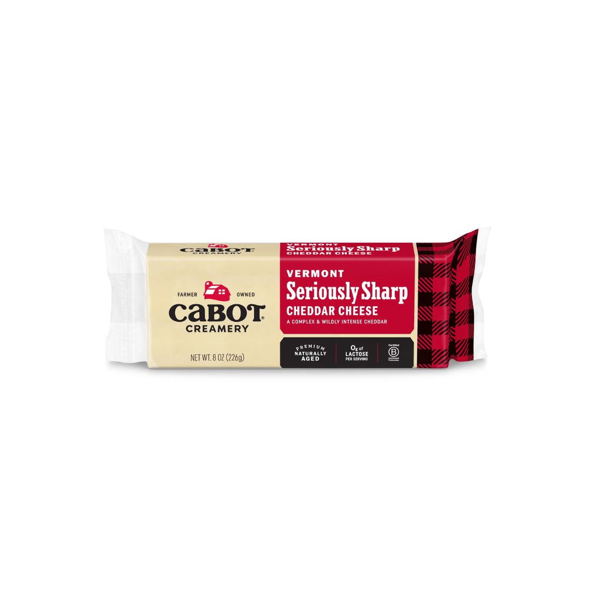 Cabot Vermont Seriously Sharp Cheddar Cheese 8 OZ Block