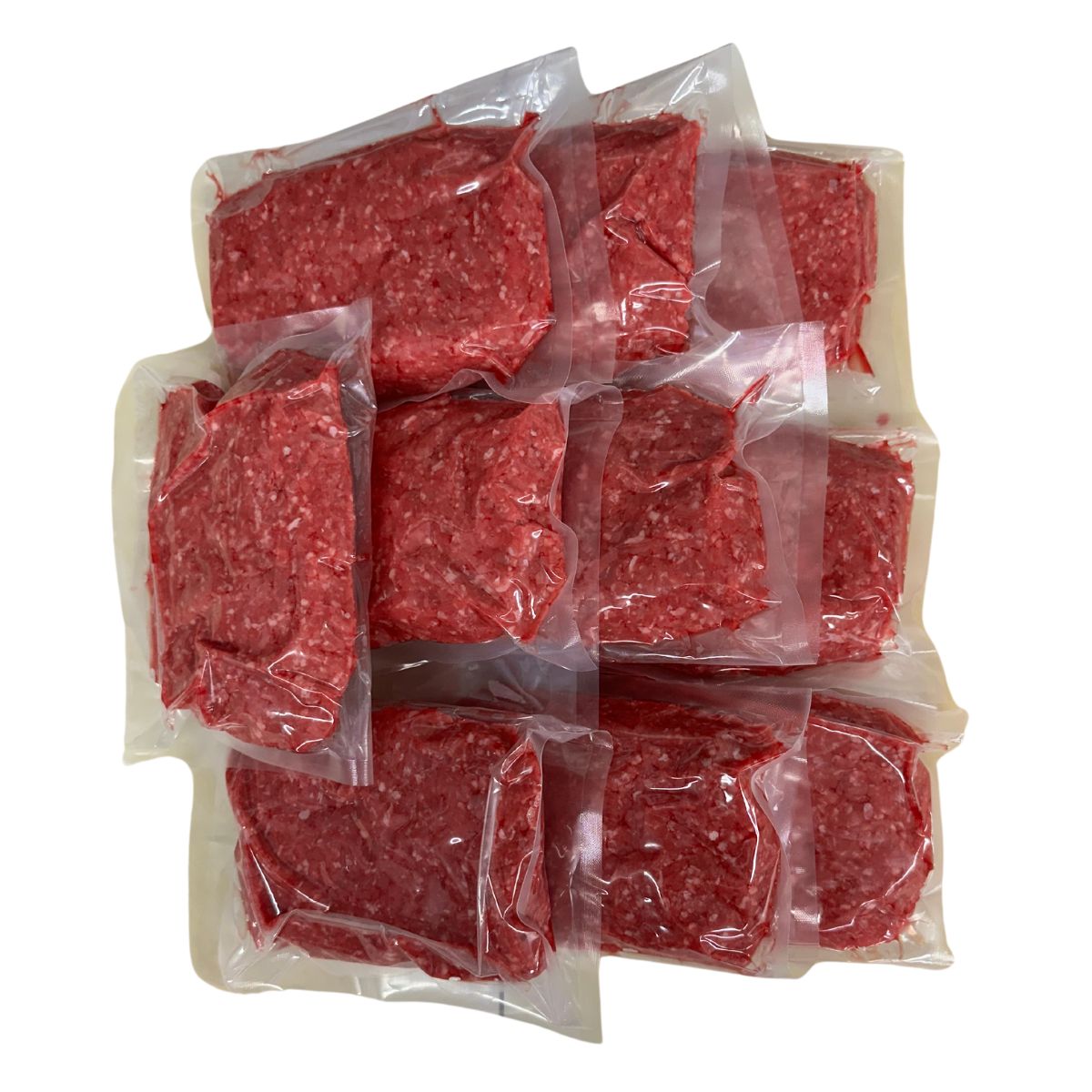 10 individually packed 1 pound vacuum sealed packs of Shepherds Brook Farms ground beef from 